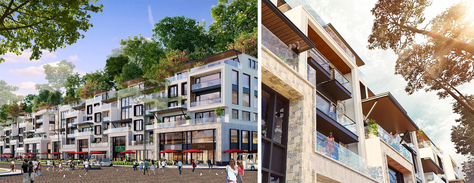 Hình ảnh phối cảnh Shophouse đại lộ quảng trường tại phân khu The Avenue