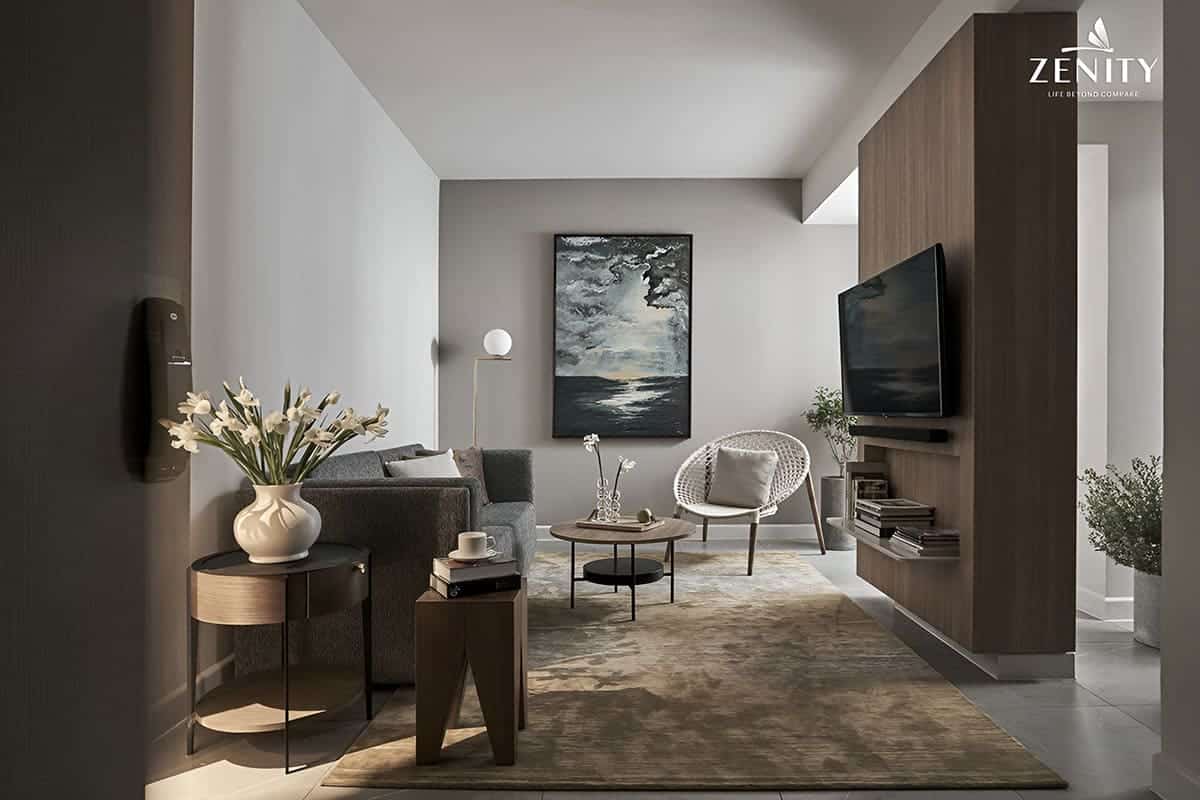 Hình ảnh nội thất căn hộ Zenity CapitaLand với lối thiết kế tinh tế, riêng tư trong từng đường nét.