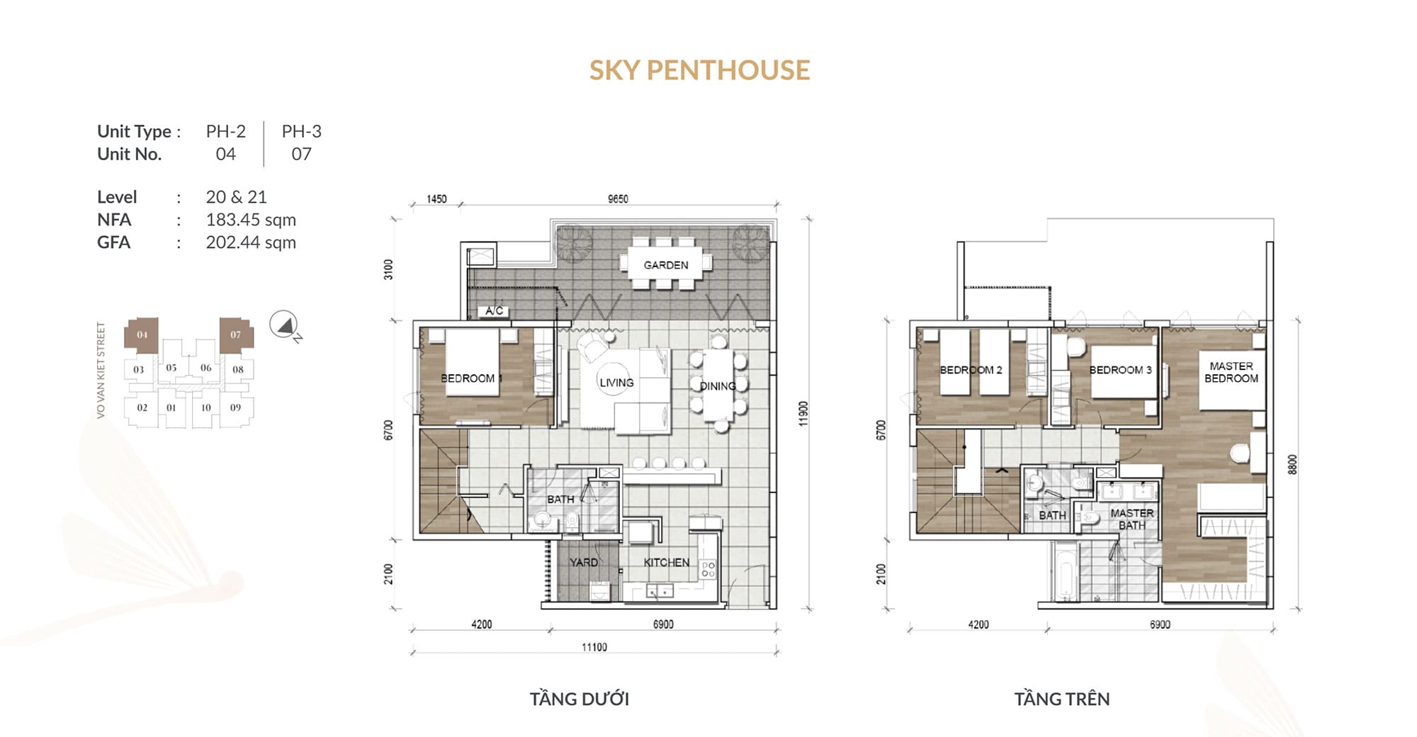 Layout thiết kế căn hộ Penthouse số 04 và số 07dự án Zenity CapitaLand