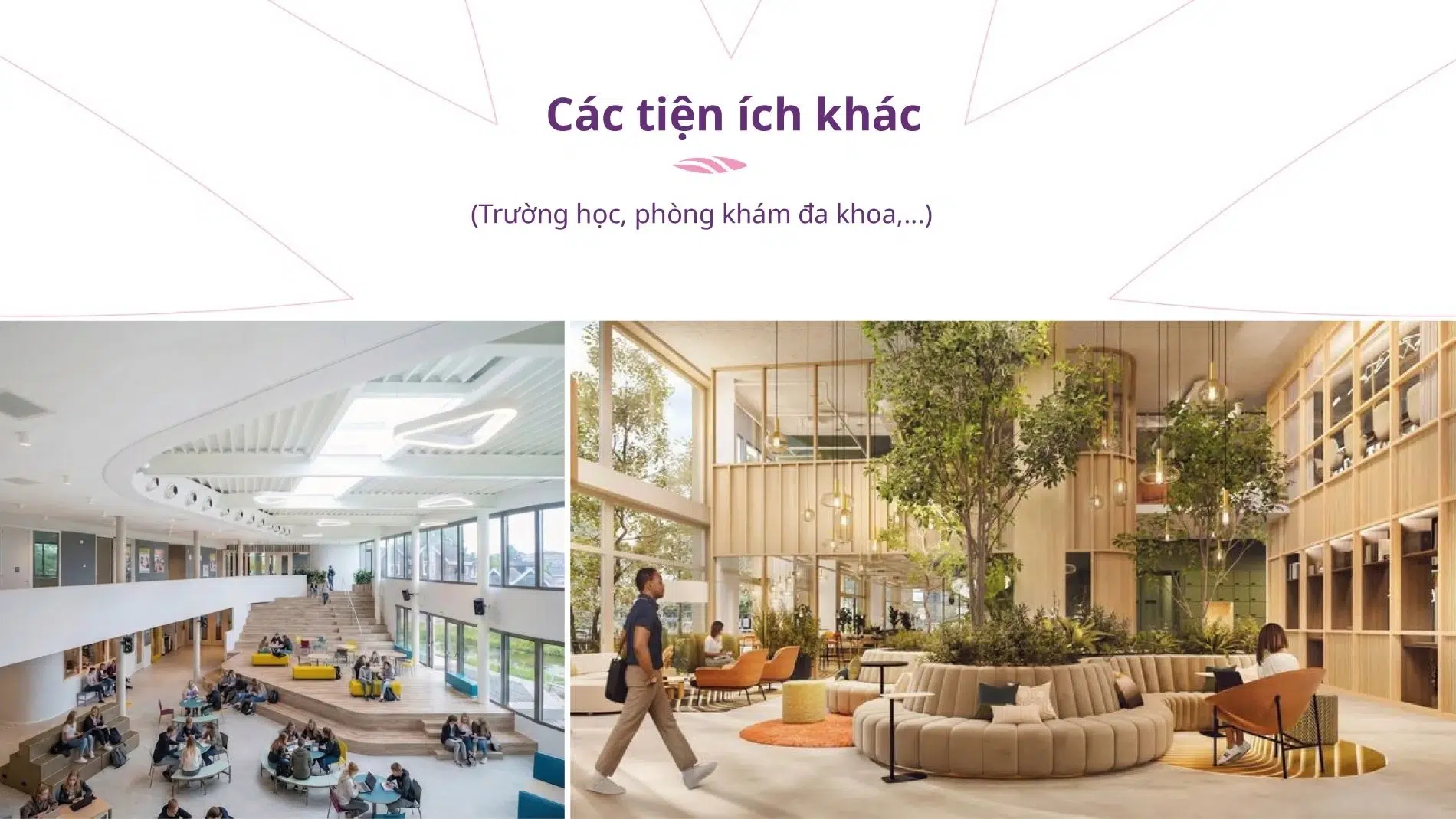 Không gian bên trong trường học và khu vực sinh hoạt cộng đồng tại dự án Thanh Phú Centre Point