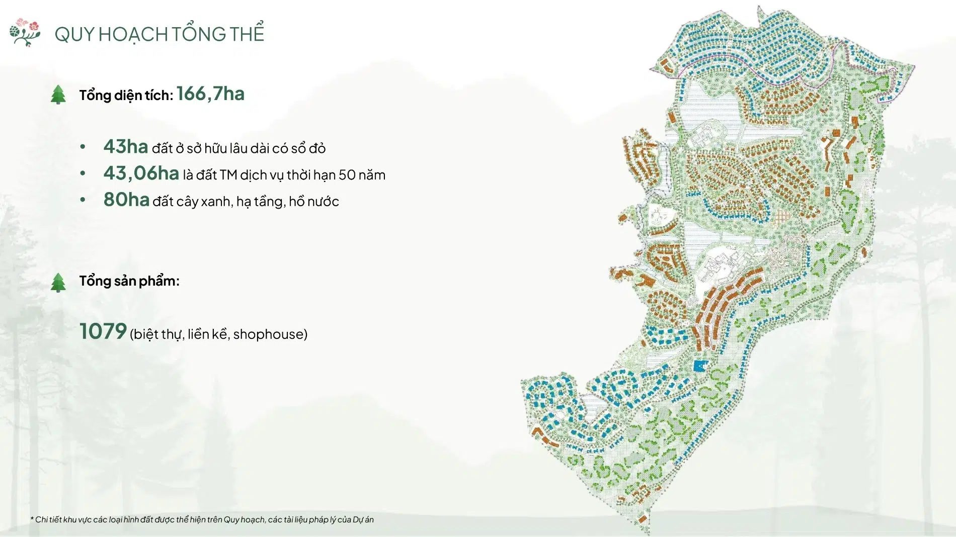 Bản đồ quy hoạch chi tiết 166.7 ha của dự án Thanh Xuân Valley với 1079 sản phẩm thấp tầng