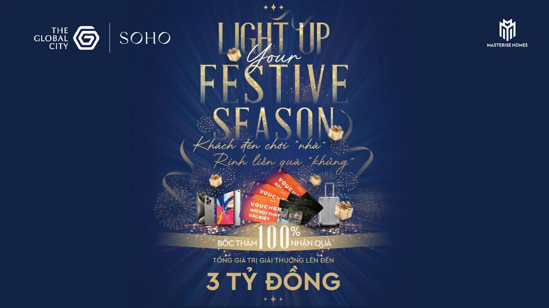 Quà tặng bốc thăm trúng thưởng mùa lễ hội tổng giá trị 3 tỷ đồng tại Soho The Global City