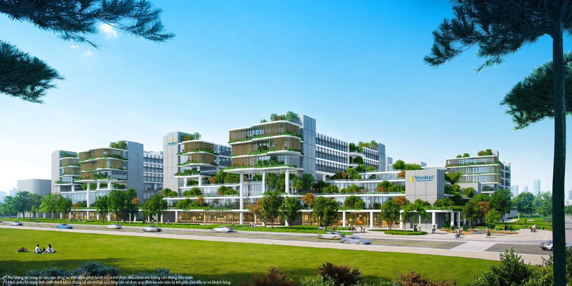Tổ hợp bệnh viện quốc tế Vinmec với kiến trúc xanh sinh thái tại dự án Vinhomes Green Paradise Cần Giờ.
