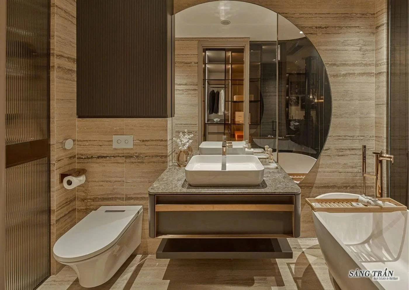 Thiết bị vệ sinh thông minh Duravit và Gessi trong phòng tắm The Metropole Thủ Thiêm