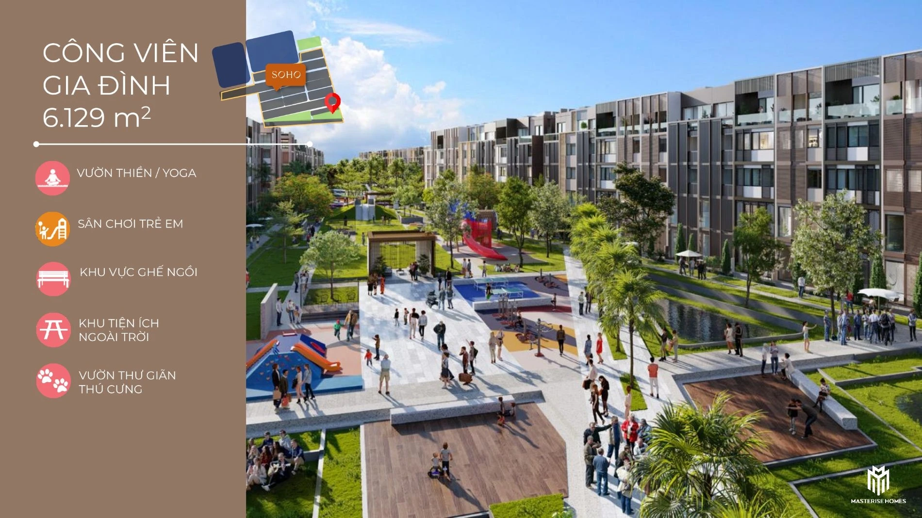 Công viên gia đình rộng 6.129 m2 mang đến không gian gắn kết tại The Global City