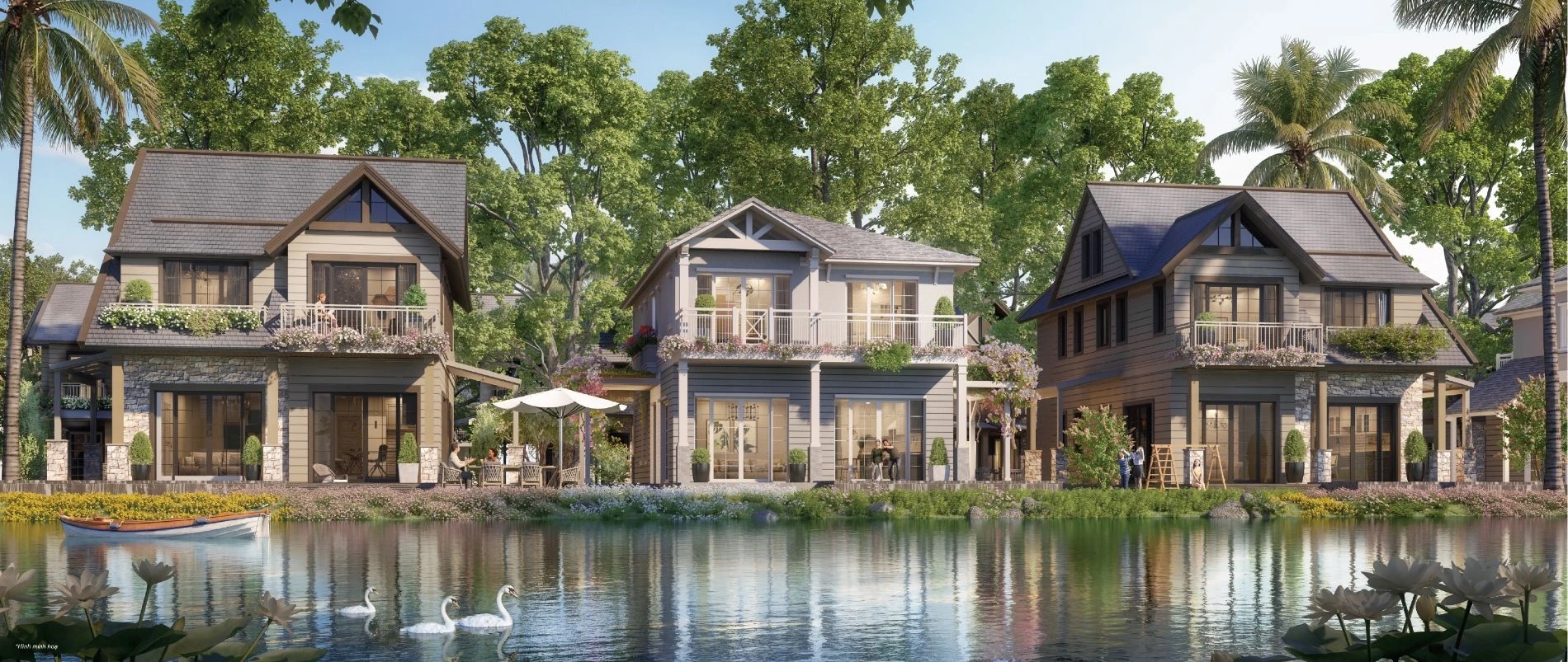 Kiến trúc mặt ngoài phong cách nghỉ dưỡng của biệt thự Island Villa Đơn Lập Home Retreat