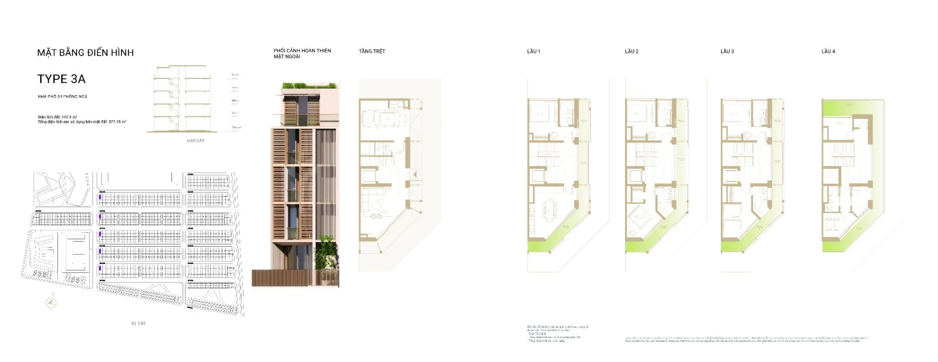 Layout mặt bằng thiết kế nhà phố thương mại Soho The Global City Type 3A diện tích 140.9 m2