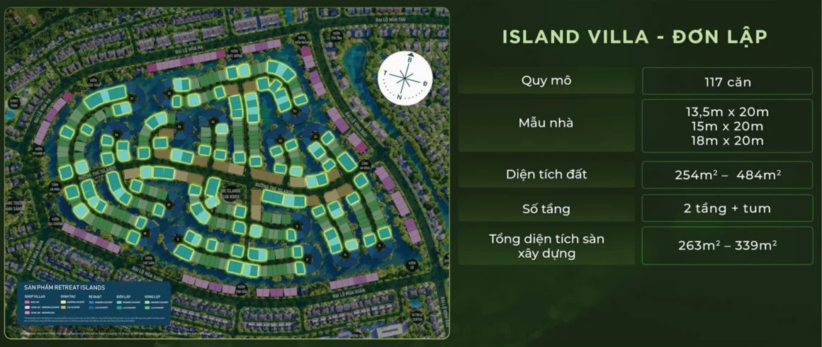 Layout Island Villa Đơn Lập với thiết kế độc bản