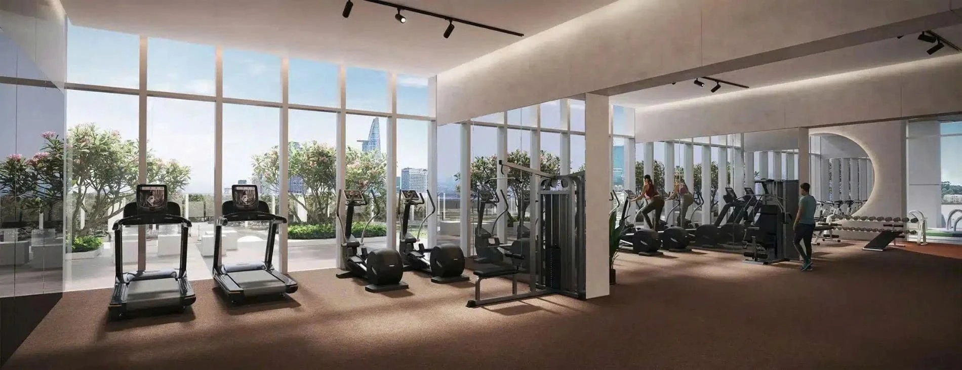 Phòng tập Gym trang bị máy móc hiện đại tại The Opusk Residence