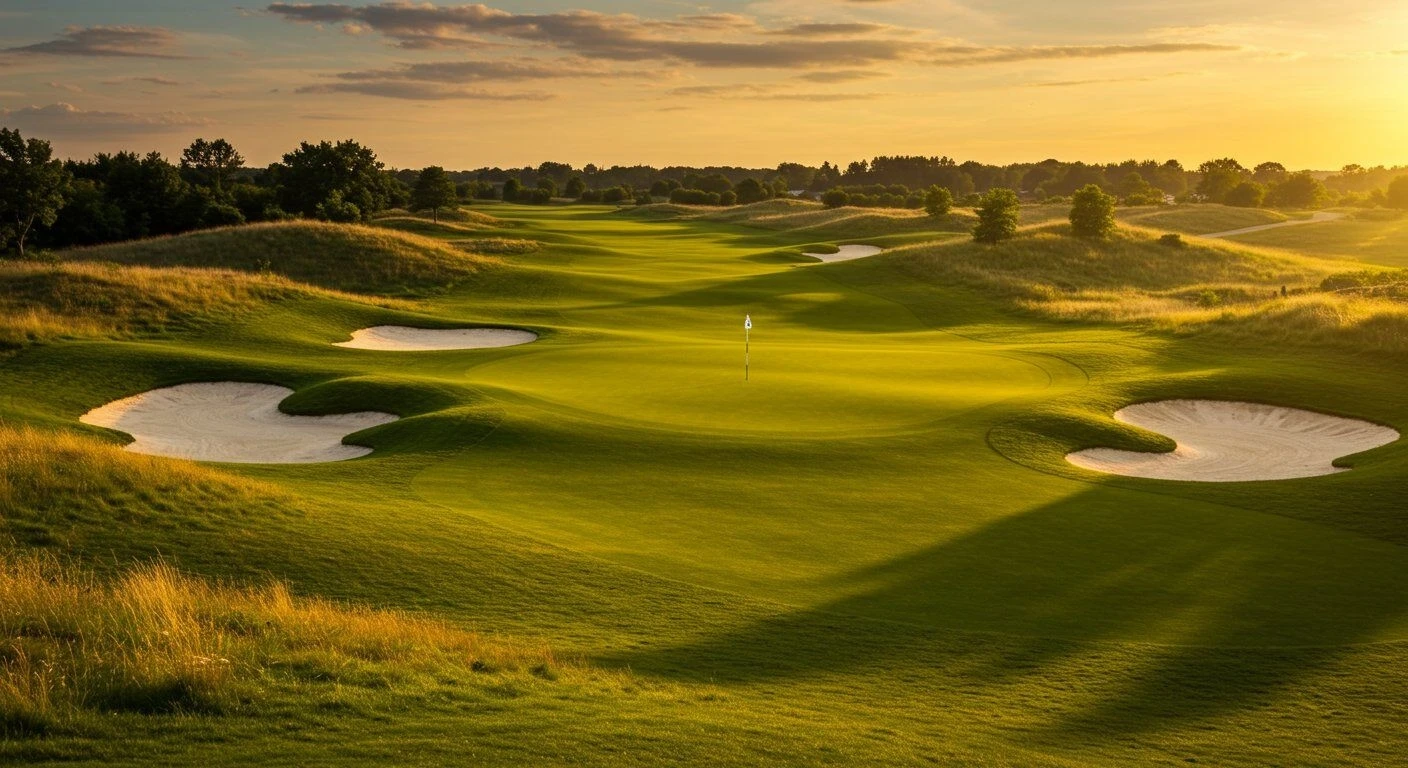 Khung cảnh hoàng hôn tuyệt đẹp trên sân golf 18 lỗ tại phân khu Vịnh Tiên The Heaven Bay