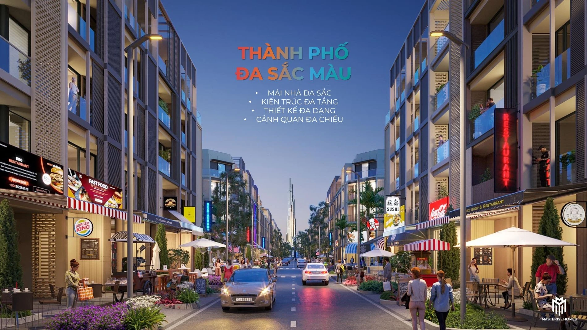 Hoạt động kinh doanh sầm uất tại phân khu nhà phố Soho The Global City