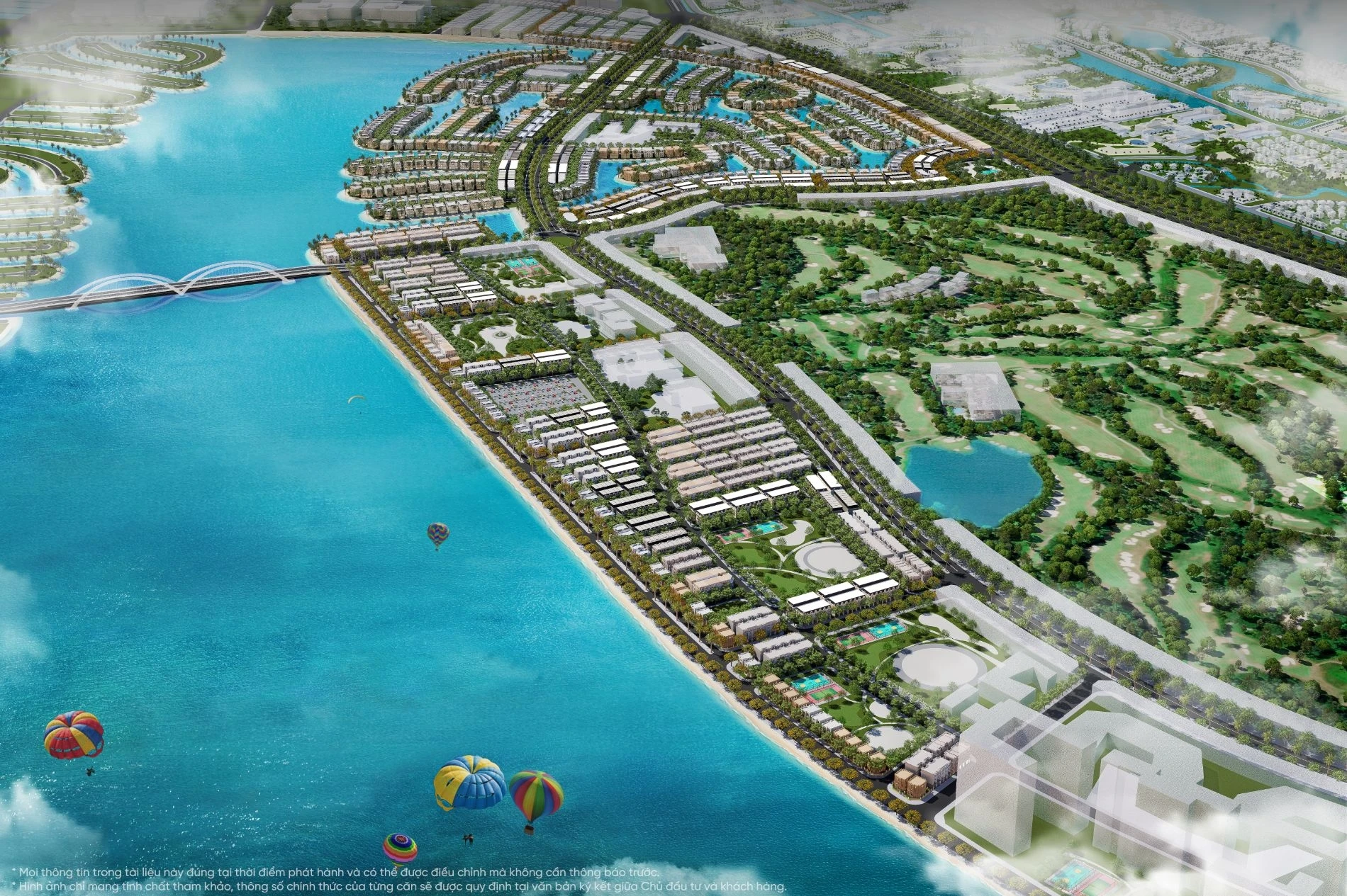 Phối cảnh không gian kiến trúc và cảnh quan mặt nước tại Phân khu Vịnh Tiên The Heaven Bay