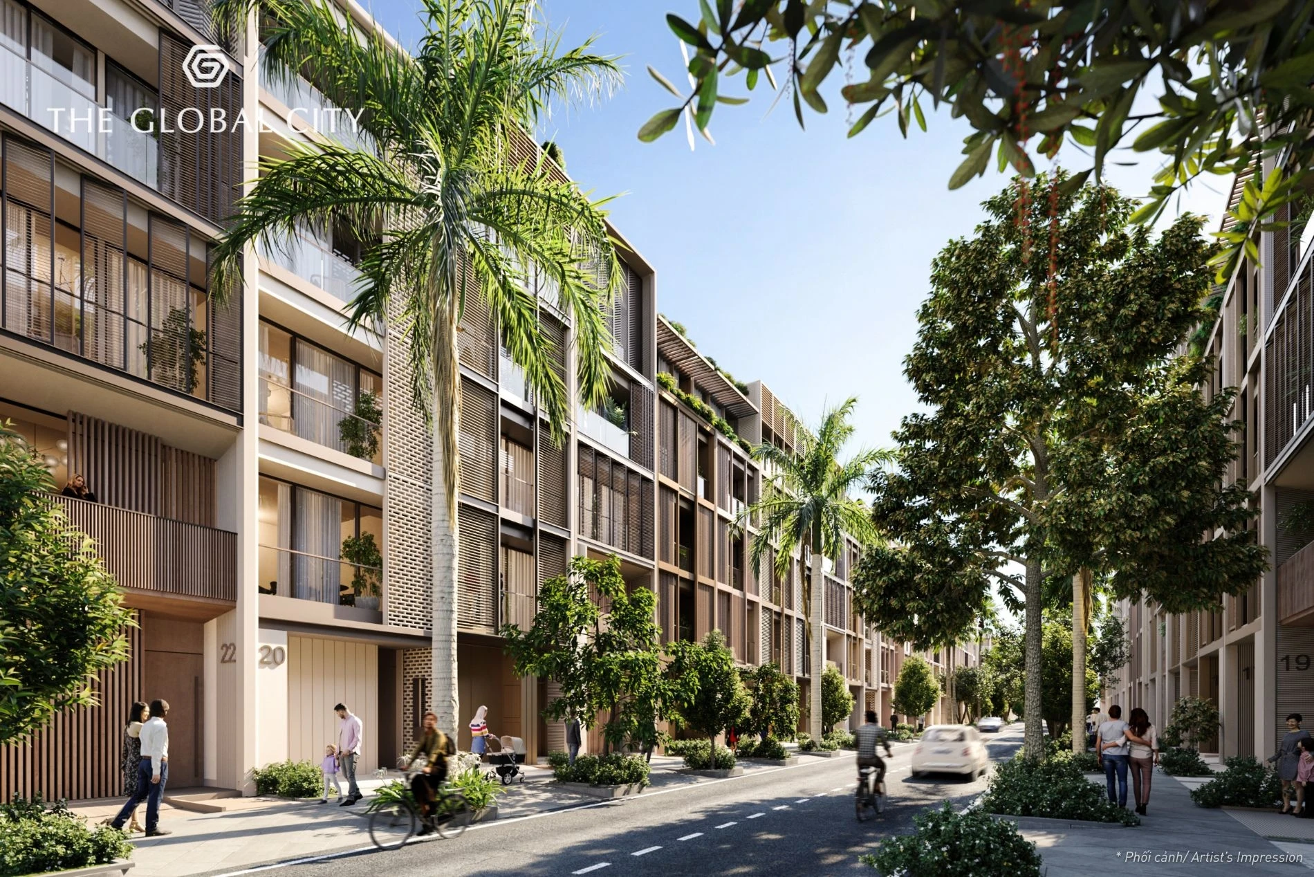 Phối cảnh tuyến phố đi bộ và mua sắm tại phân khu Soho The Global City