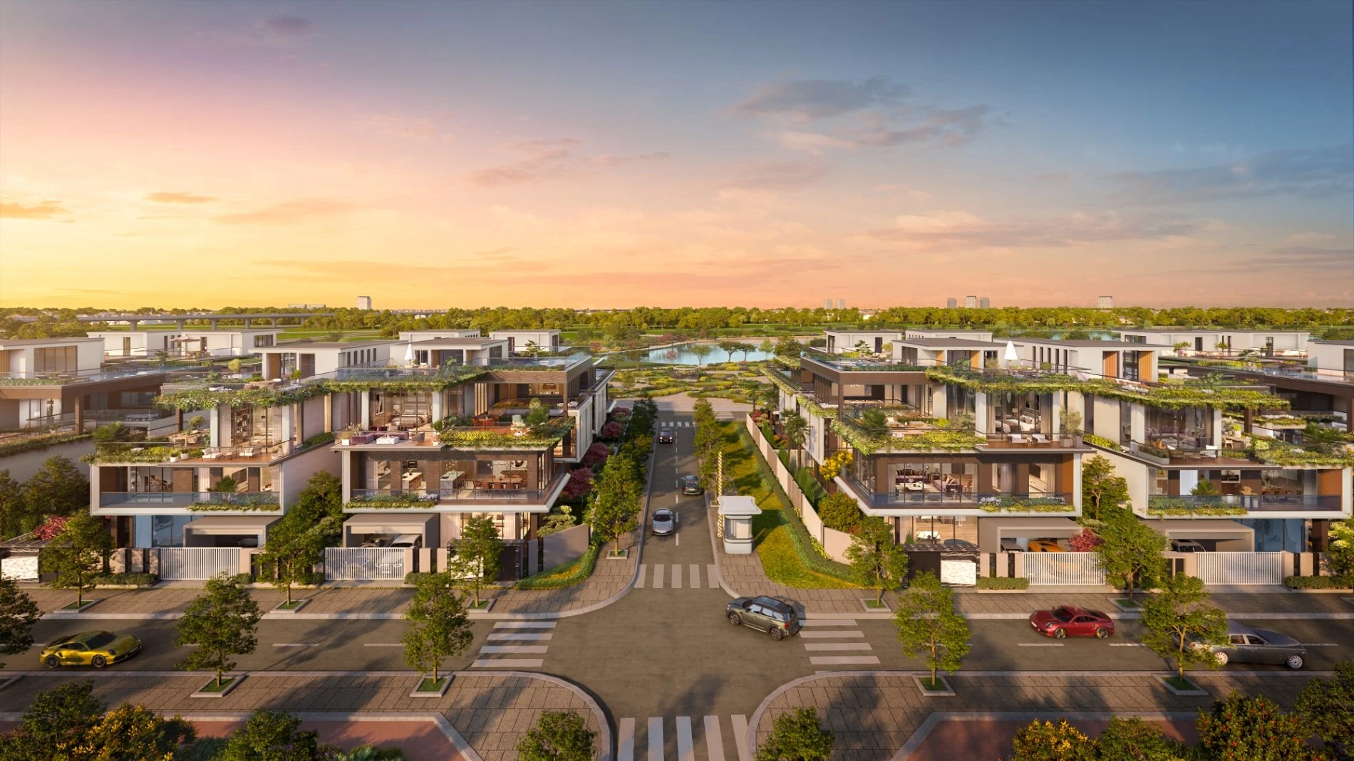 Cổng kiểm soát an ninh đa lớp đảm bảo sự riêng tư tuyệt đối cho toàn bộ khu dinh thự