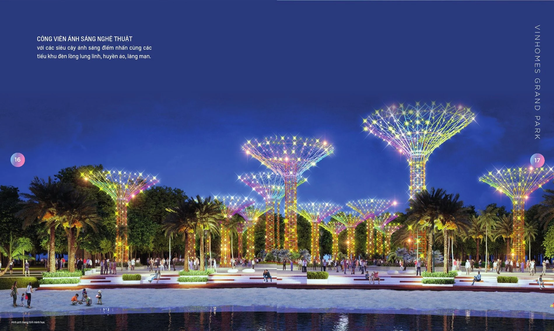 Các siêu cây ánh sáng rực rỡ sắc màu tại công viên nghệ thuật Vinhomes Grand Park
