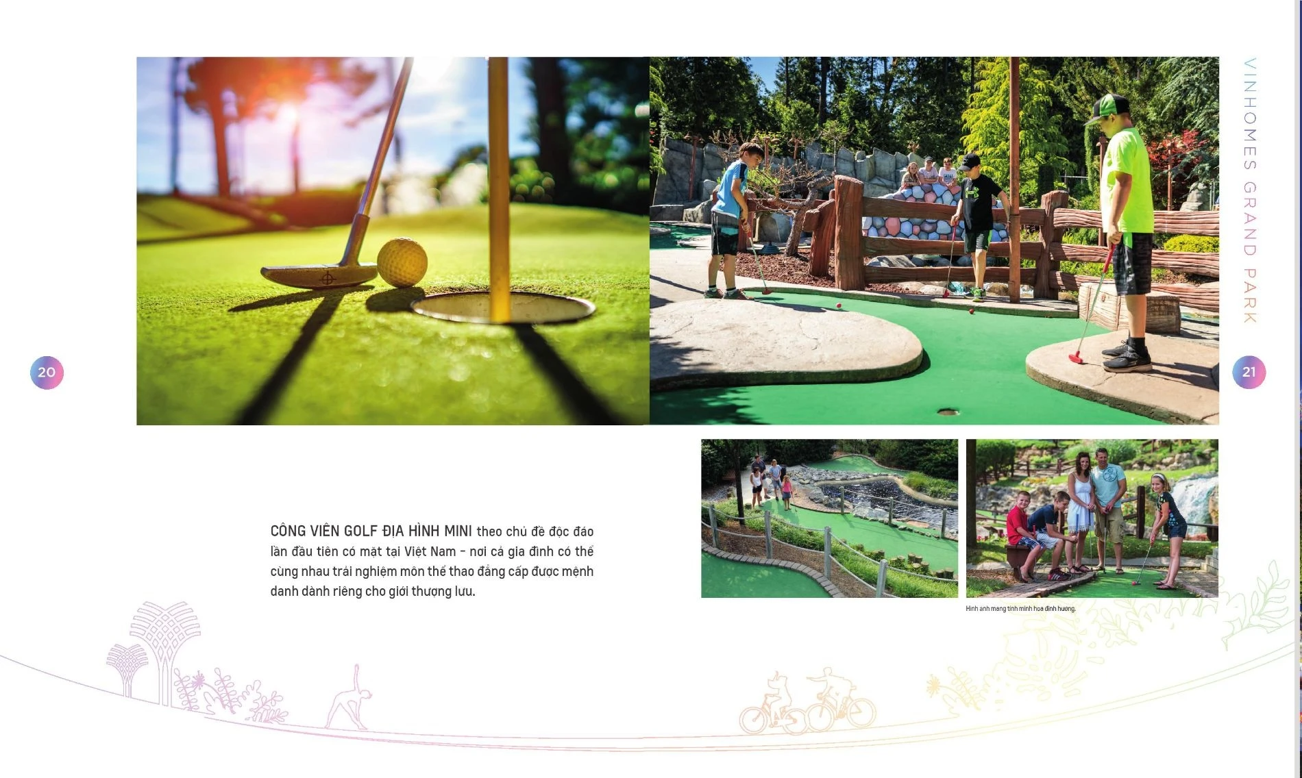 Khu vực công viên golf địa hình mini cao cấp tại Vinhomes Grand Park