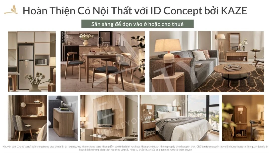 Căn hộ Zenity CapitaLand bàn giao hoàn thiện liền tường và nội thất rời theo concept của KAZE Interior Design.