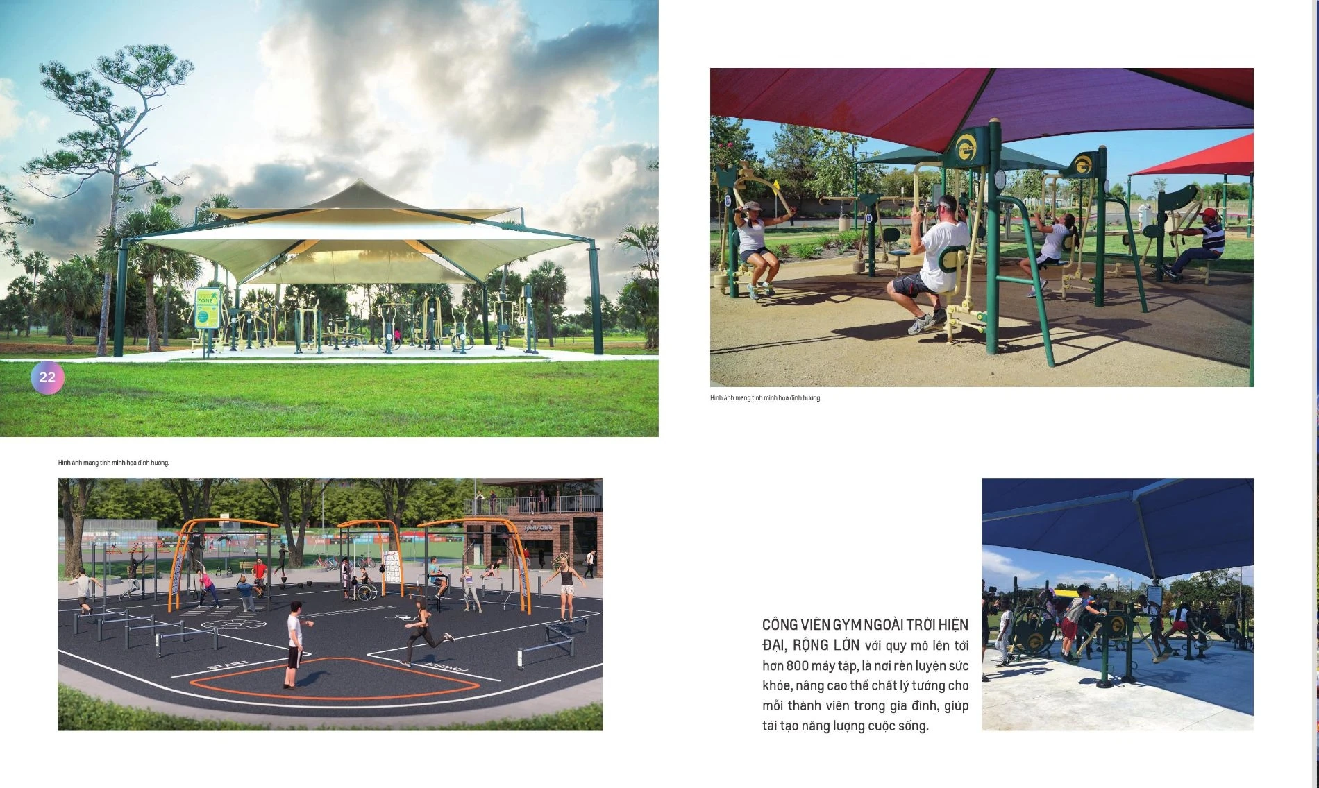 Khu vực công viên gym ngoài trời với hàng trăm máy tập tại Vinhomes Grand Park