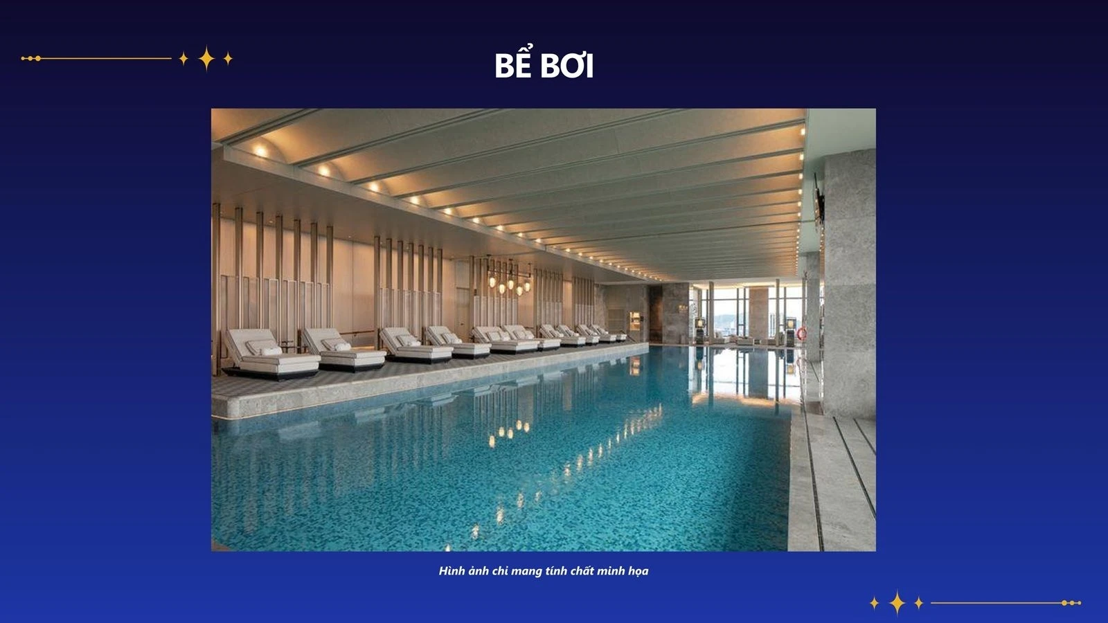 Tiện ích hồ bơi vô cực trong nhà với thiết kế sang trọng tại Spana Tower Đà Nẵng