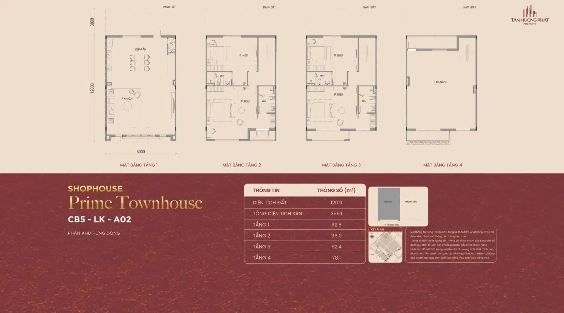 Thiết kế mặt bằng chi tiết Shophouse Prime Townhouse diện tích 120m2 tại Vinhomes Wonder City
