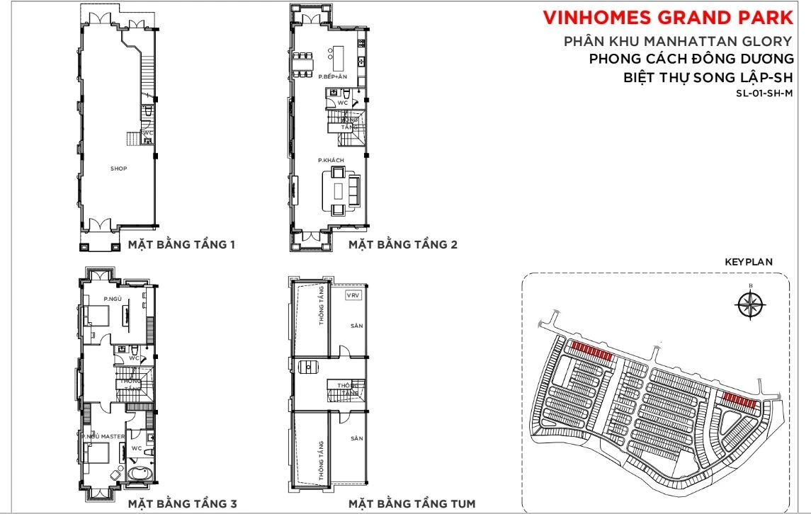 Bản vẽ mặt bằng biệt thự song lập shophouse mẫu đối xứng SL-01-SH-M