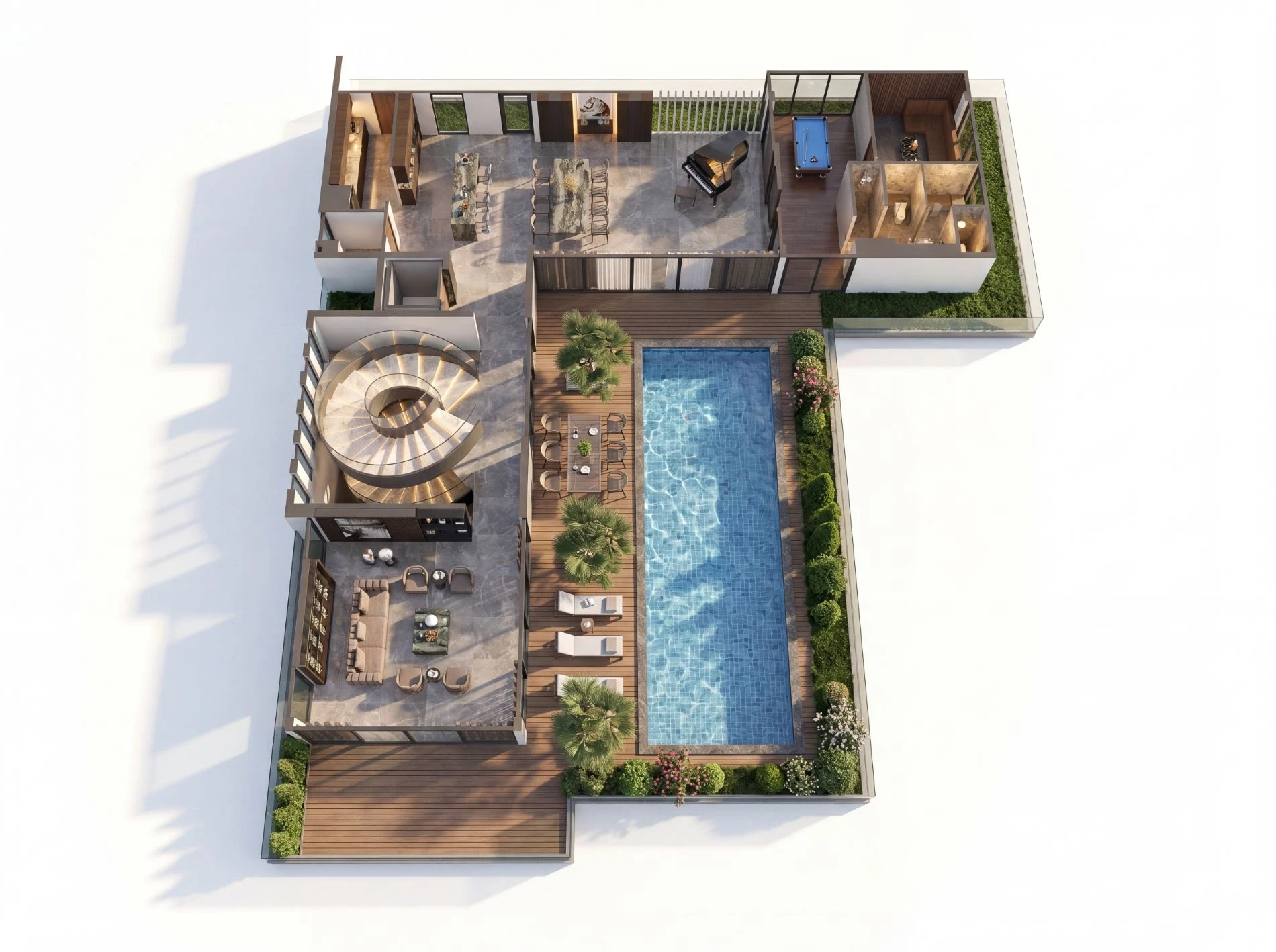 Sơ đồ bố trí mặt bằng tầng 2 dinh thự Privé Mansion
