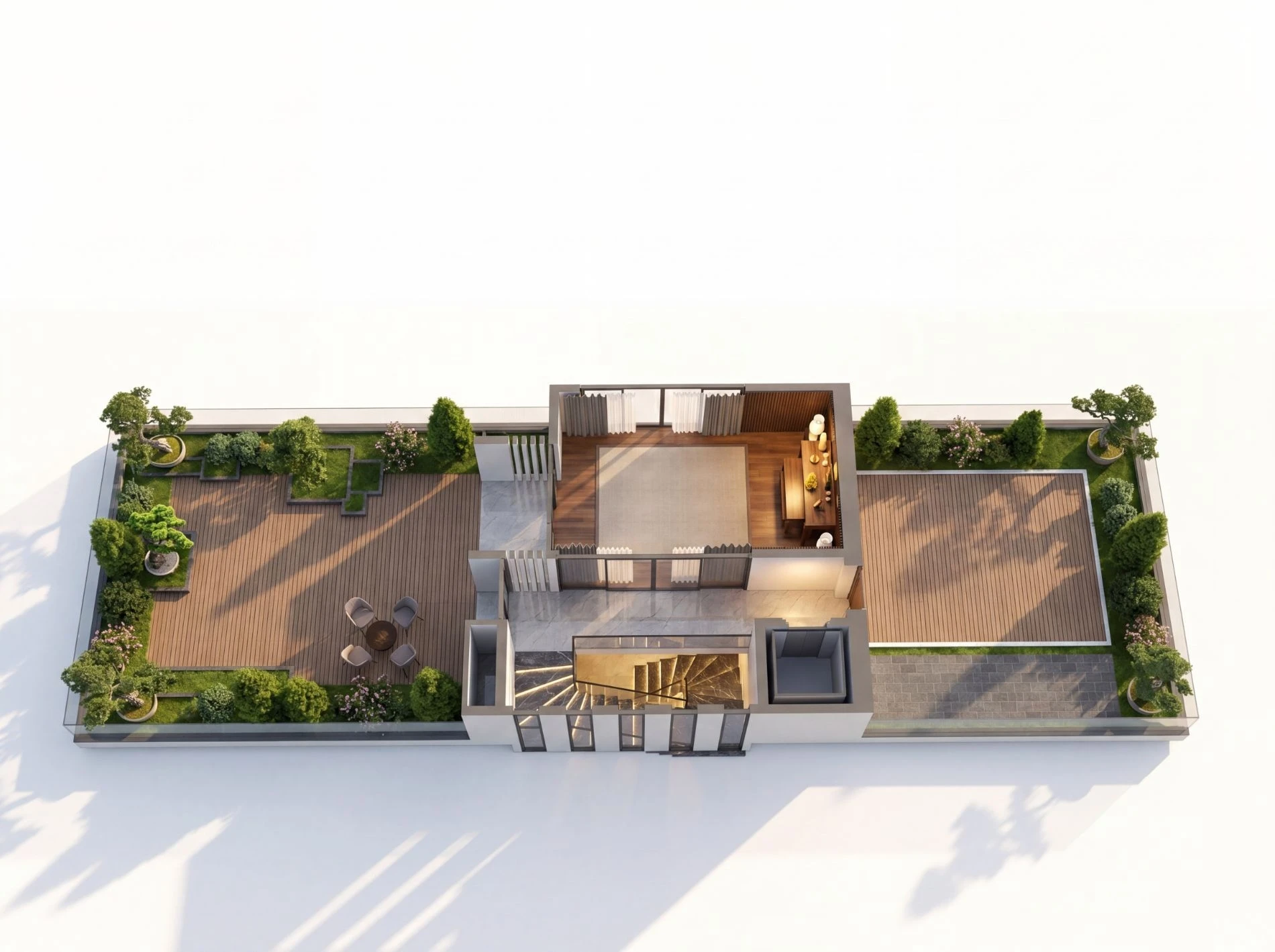 Sơ đồ bố trí mặt bằng tầng thượng dinh thự Galleria Mansion