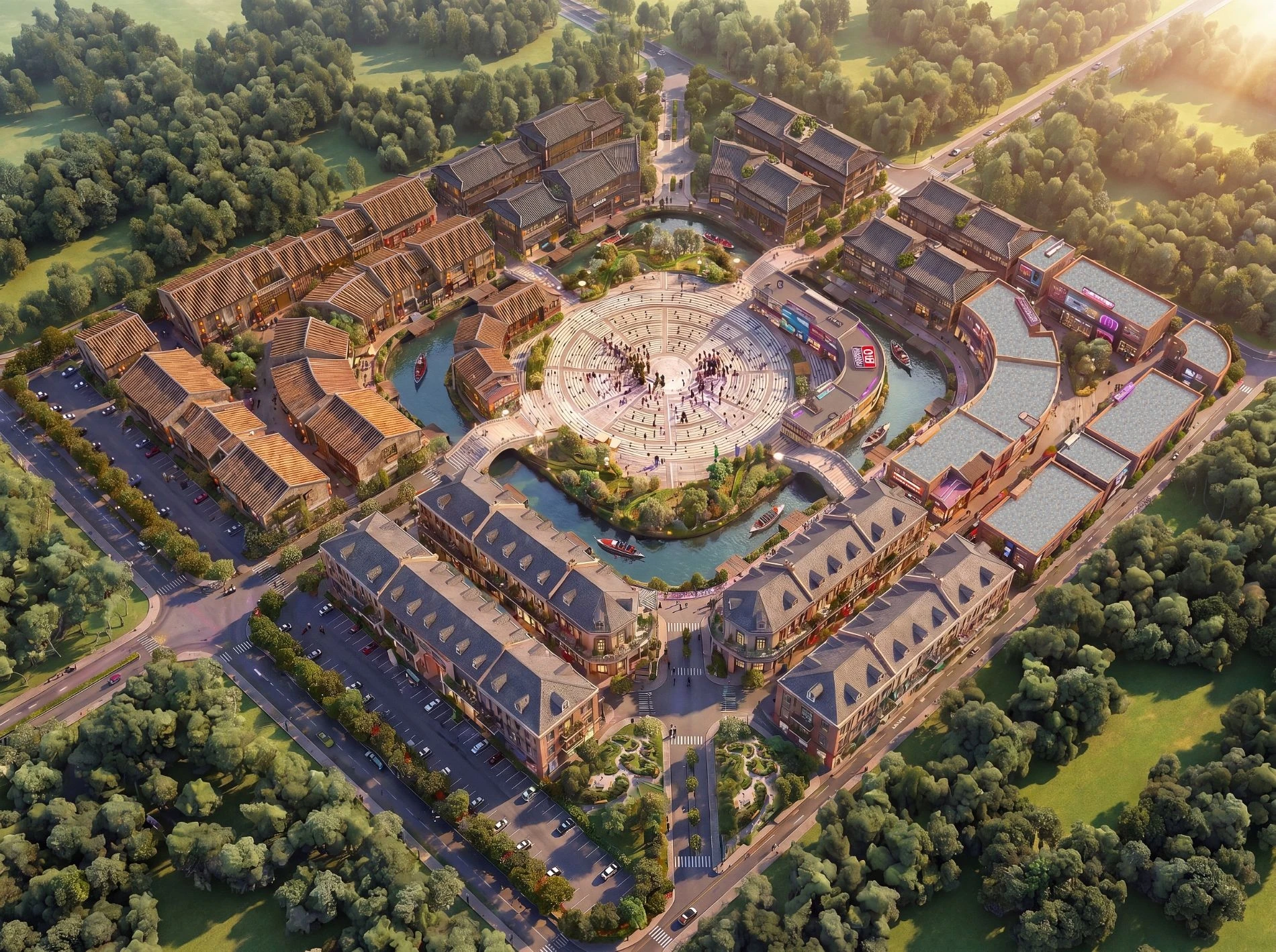 Quy hoạch hình tròn độc đáo của trung tâm giao thương Global Village