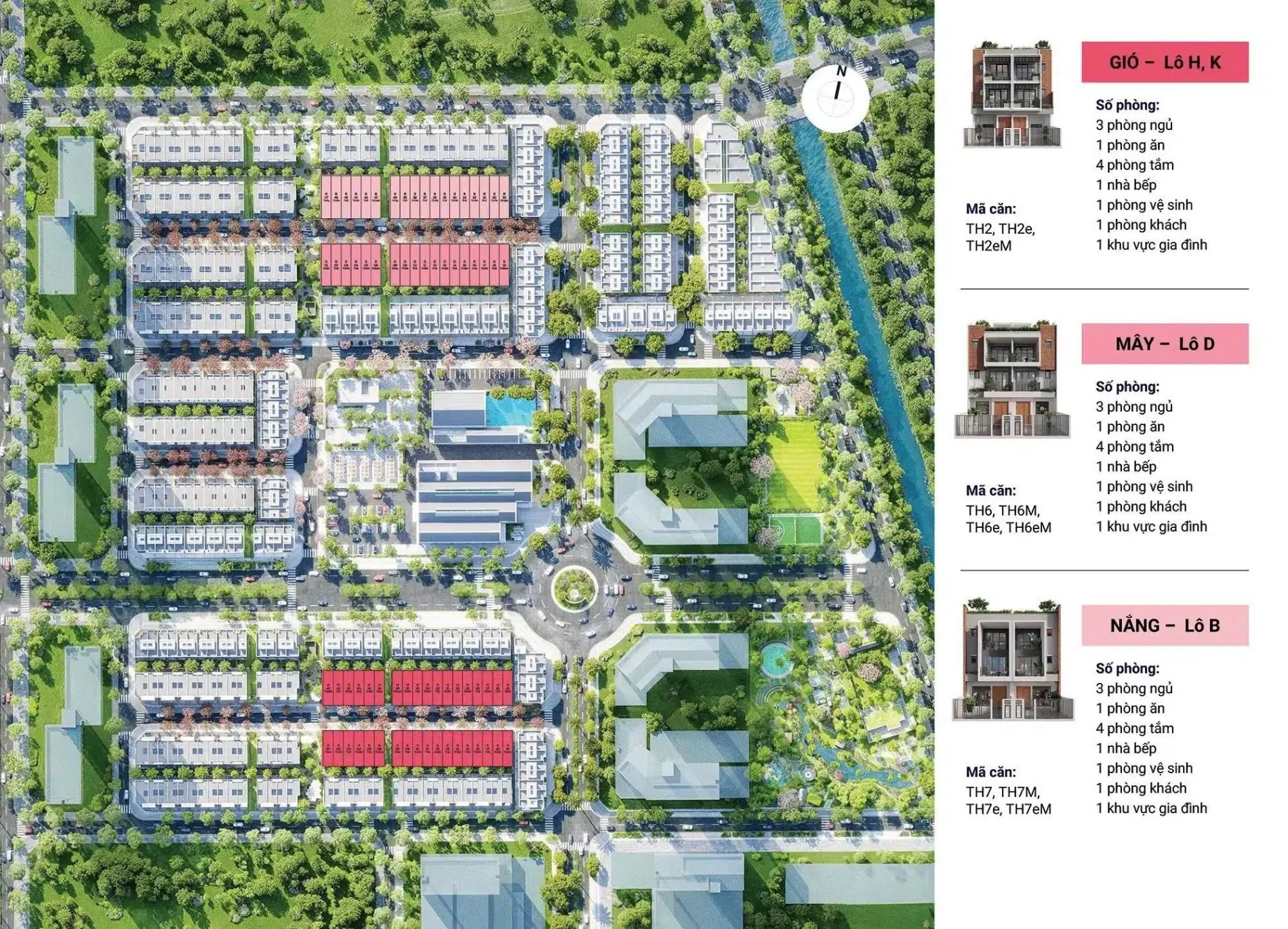 Bản đồ quy hoạch vị trí các căn nhà phố thời thượng dự án Spring Ville
