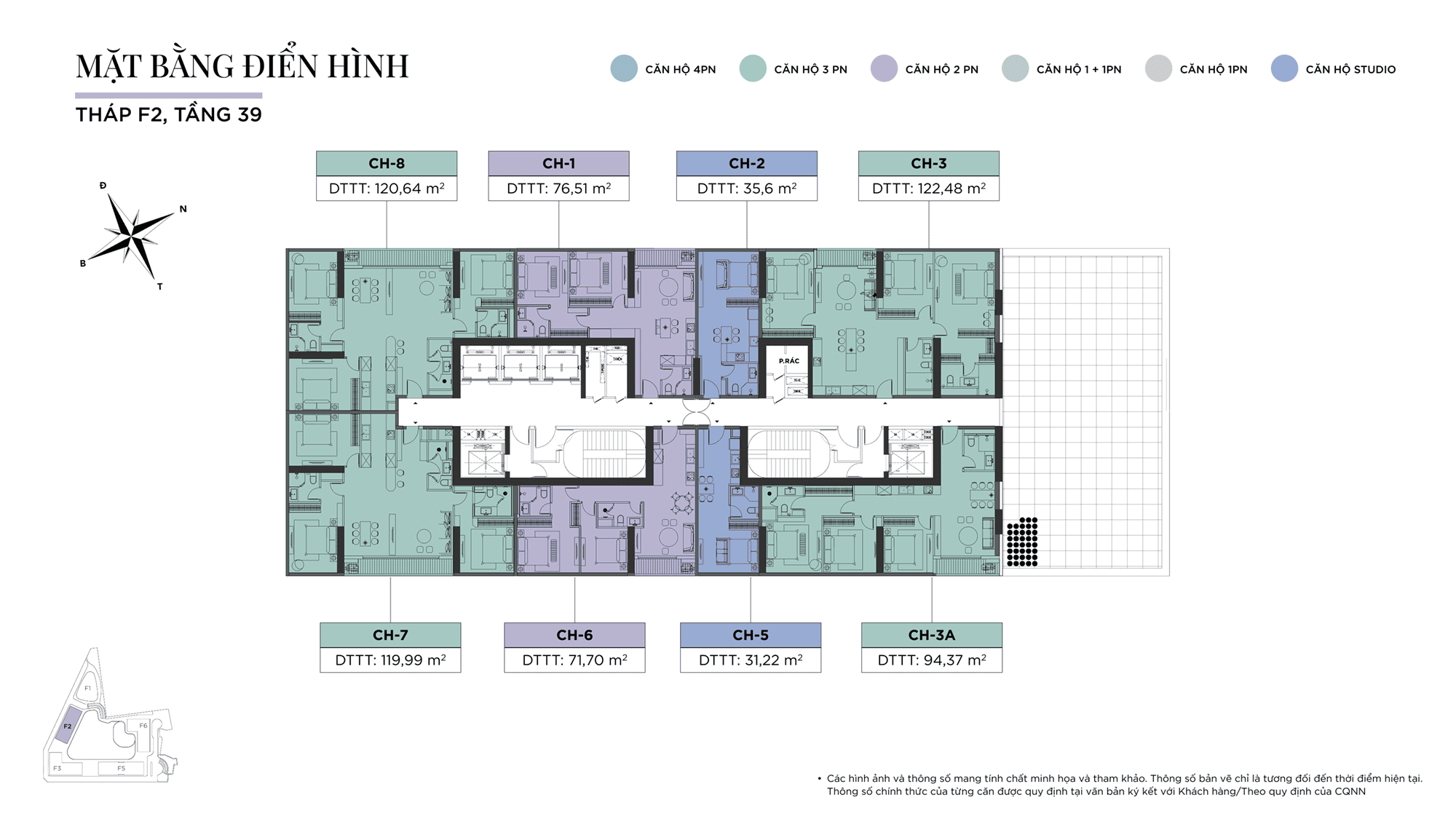 Mặt bằng điển hình Tầng 39, Tòa F2, Sun Feliza Suites được phát triển bởi Sun Group