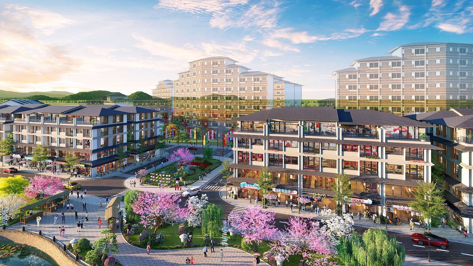 Phối cảnh Shophouse Koto tại dự án Sun Beauty Onsen Thanh Hóa.