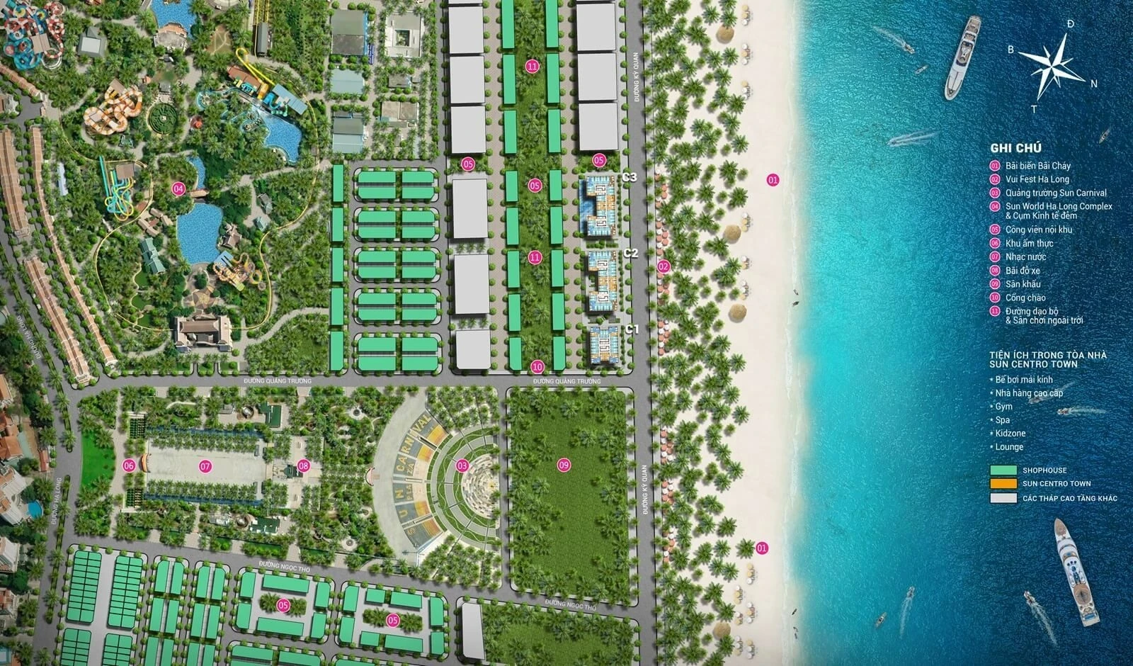 Bản đồ quy hoạch mặt bằng phân khu chi tiết tại dự án Sun Elite City Hạ Long