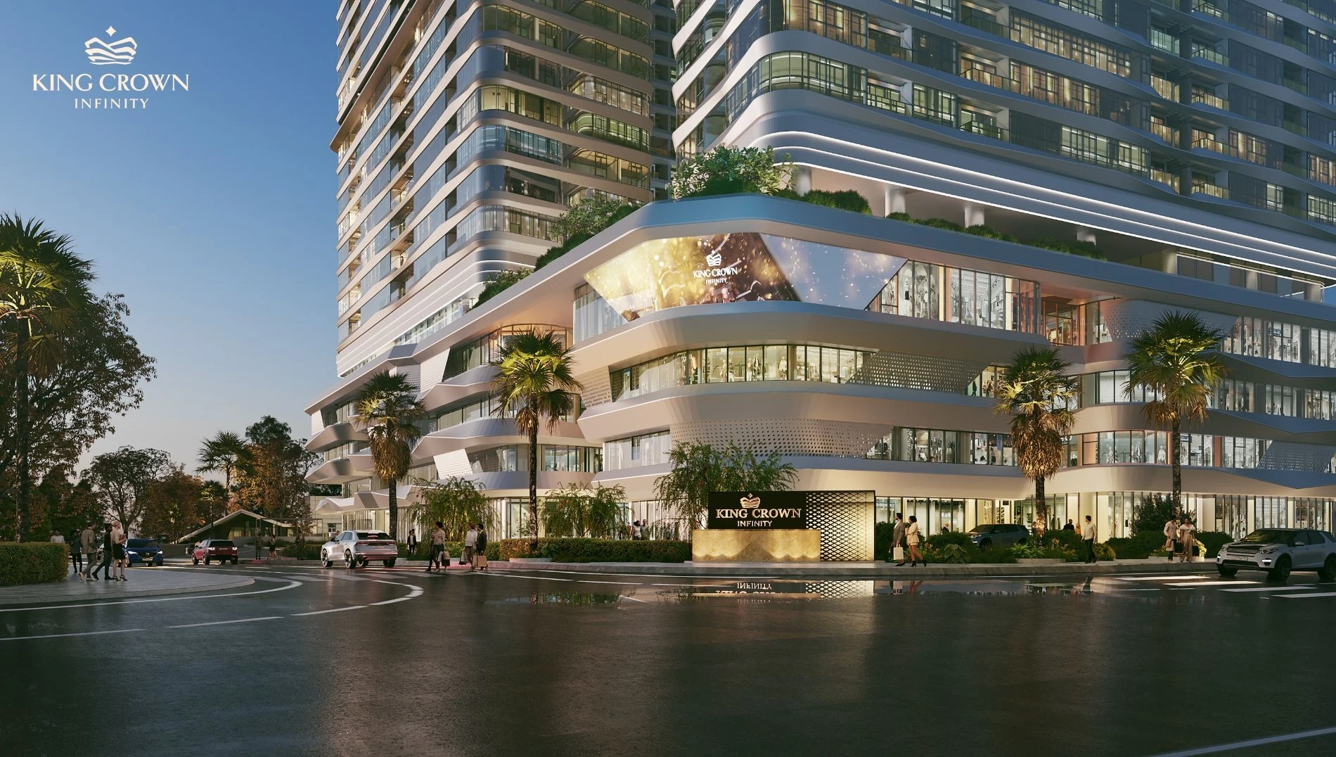 Khối đế trung tâm thương mại sầm uất tại mặt tiền dự án King Crown Infinity
