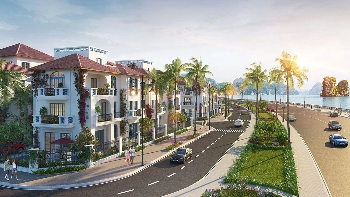 Dãy biệt thự Sun Grand City Feria nằm dọc theo tuyến đường bao biển Bãi Cháy