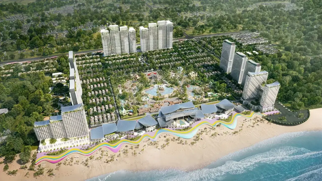Phối cảnh Blanca City với hệ sinh thái “all-in-one” hiện đại ven biển.