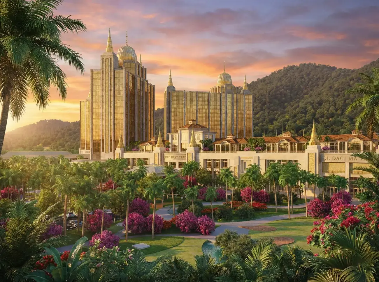 Phối cảnh siêu dự án casino tại Vân Đồn, với tổng vốn đầu tư trên 2 tỷ USD. Ảnh: Sun Group