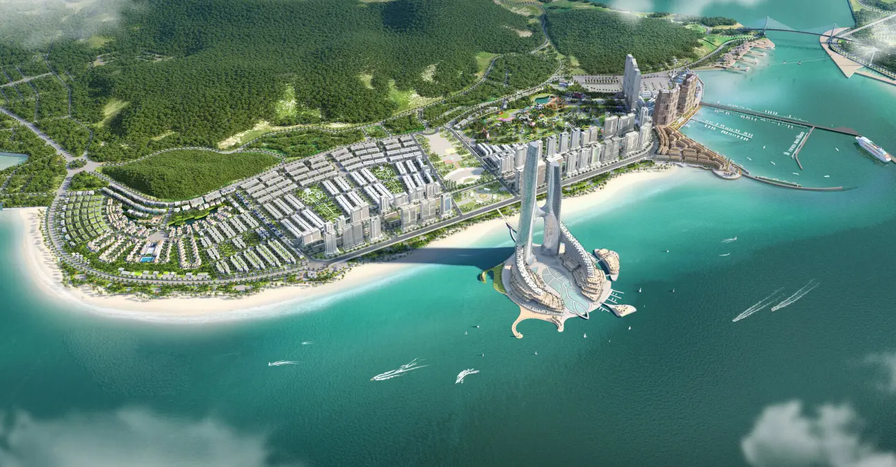 Phối cảnh tổng thể Sun Elite City bên bờ vịnh Hạ Long, Quảng Ninh. (Ảnh: Sun Property)