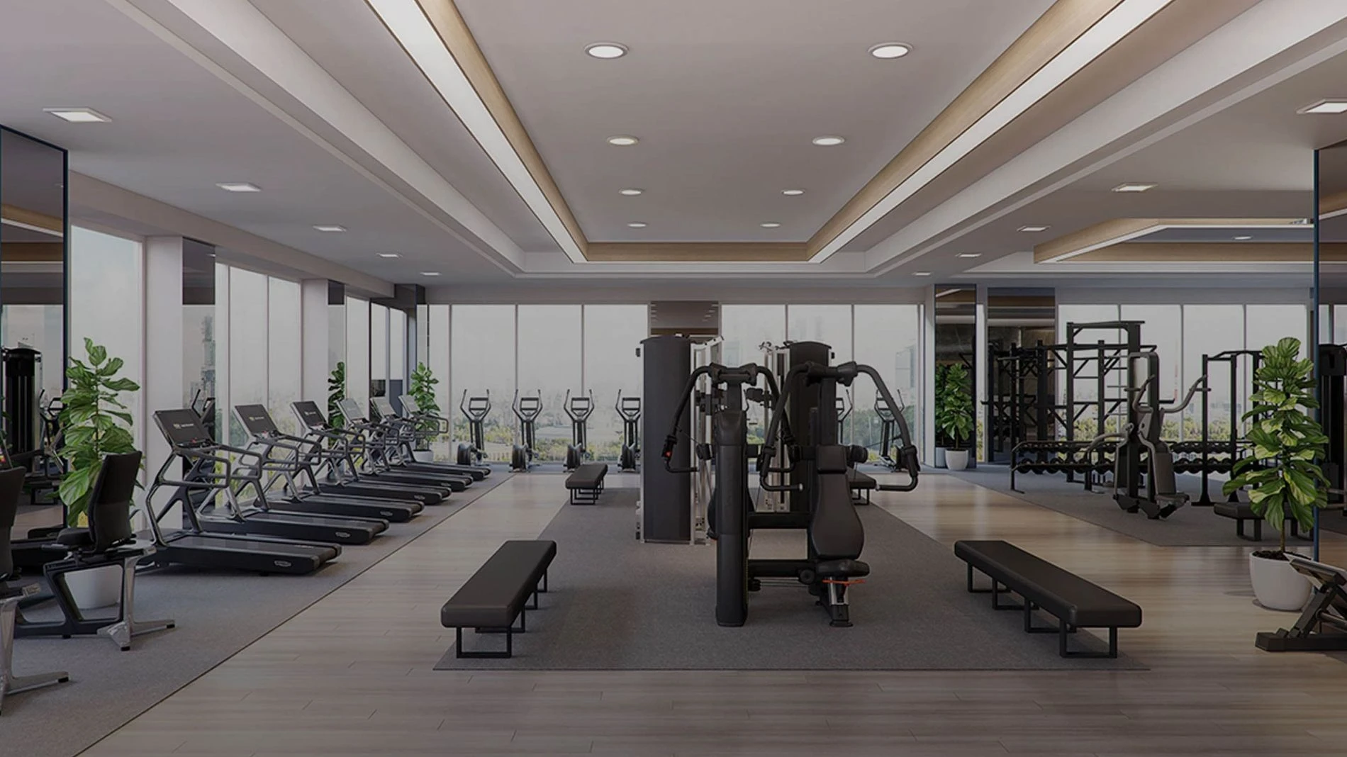 Trang thiết bị tập luyện tối tân bên trong phòng Gym của dự án Lancaster Legacy
