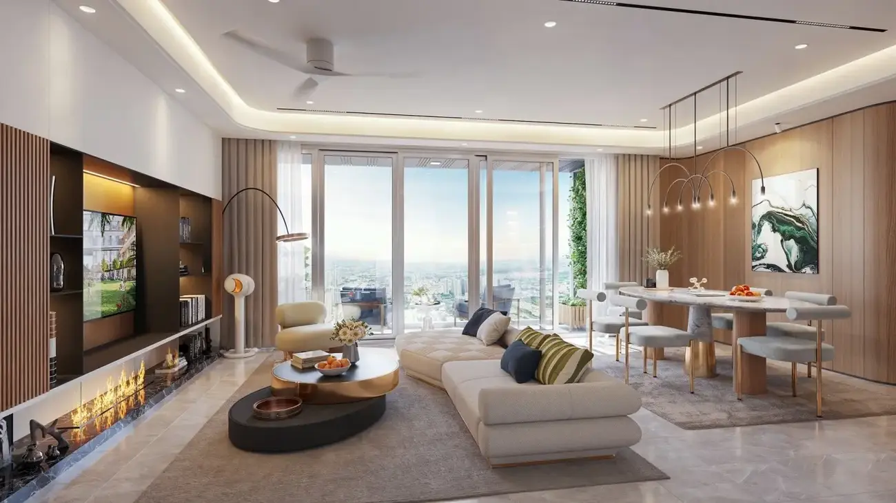 Phòng khách căn hộ phiên bản giới hạn Sun Feliza Suites với thiết kế rộng rãi, đón ánh sáng tự nhiên tối đa. Ảnh: Sun Property