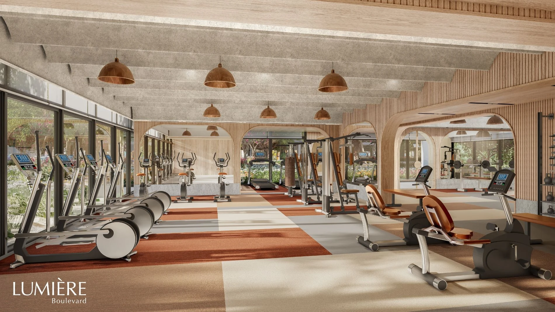 Tiện ích phòng tập Gym trang bị máy móc hiện đại tại Lumiere Boulevard