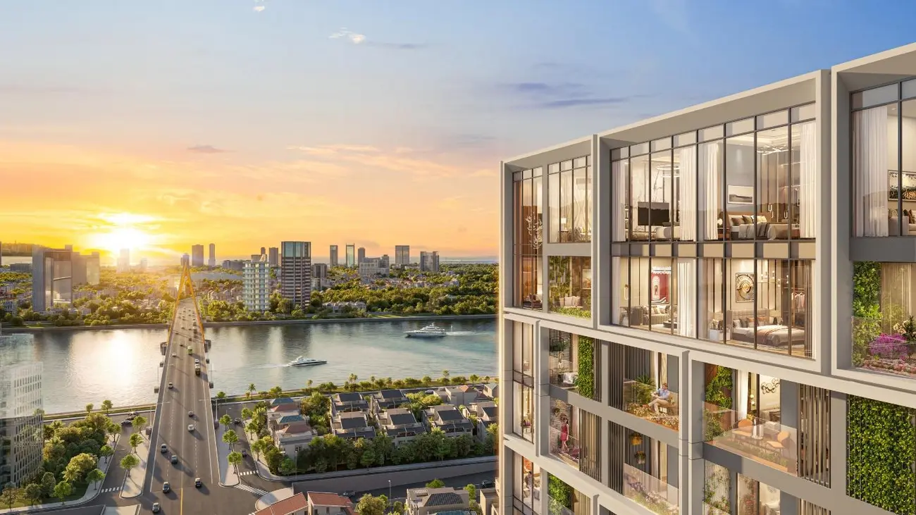 Sun Solar Residence – Tòa tháp biểu tượng với thiết kế tinh tế, tối ưu tầm nhìn ra sông Hàn. (Ảnh phối cảnh minh họa: Sun Property)