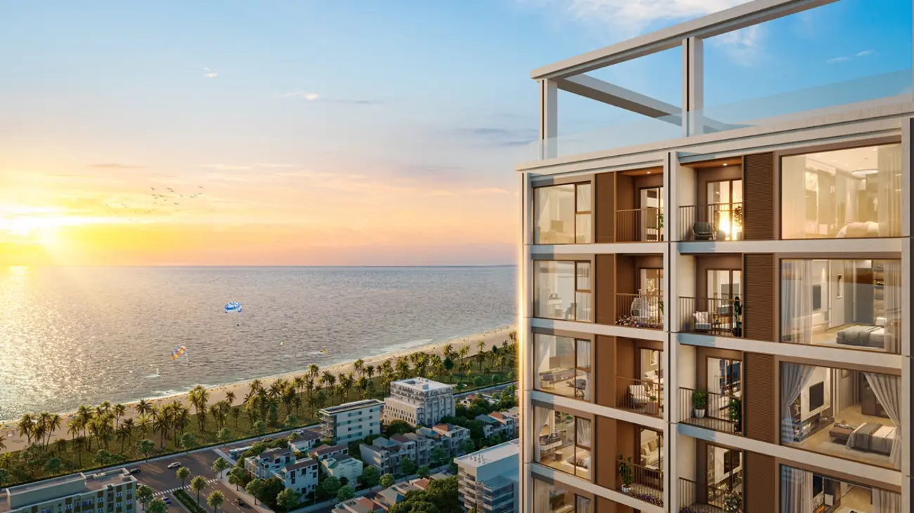 Tầm nhìn hướng biển tuyệt đẹp từ căn hộ Sun Costa Residence. Ảnh phối cảnh minh họa Sun Property