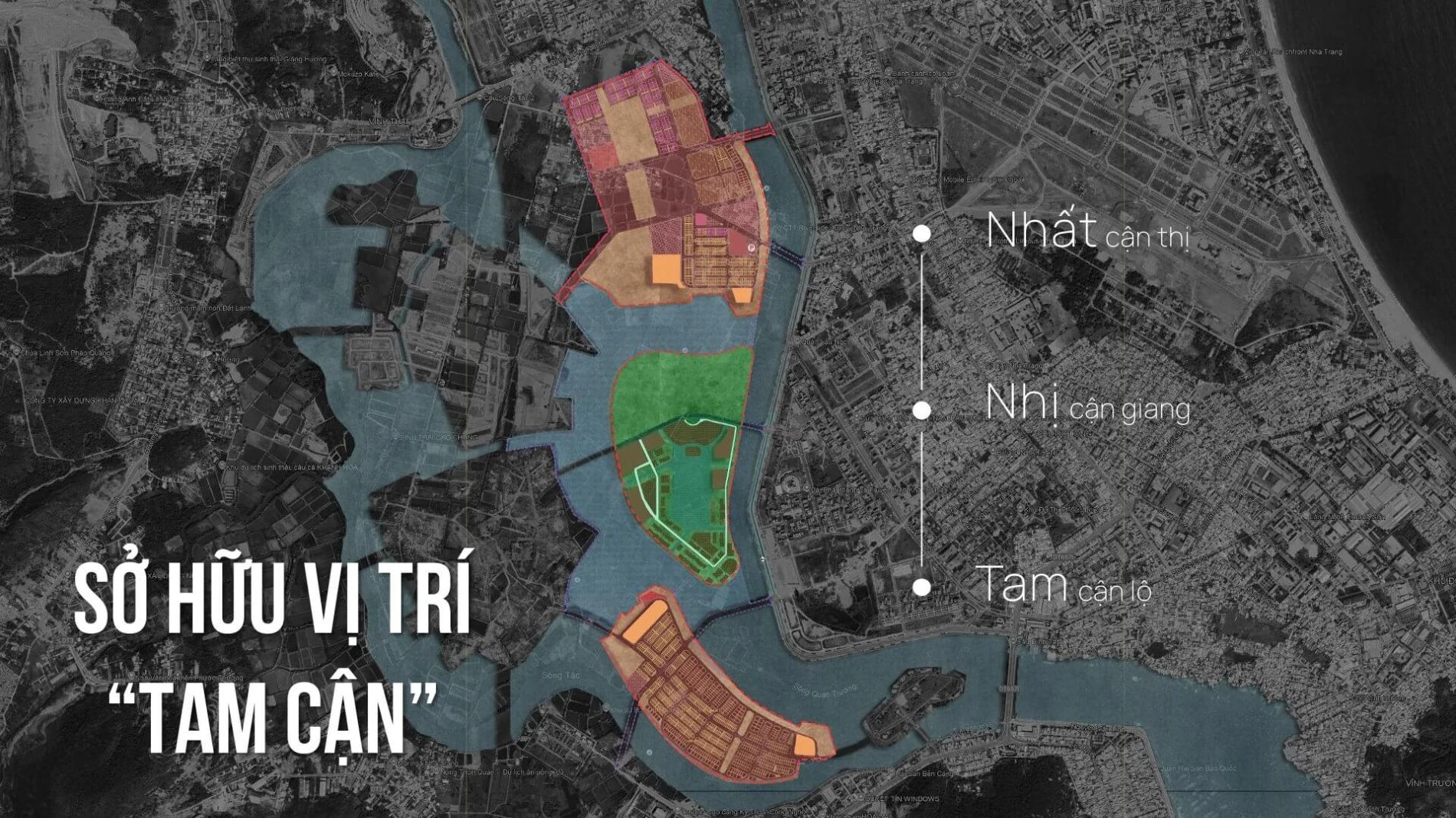 Sơ đồ phân tích vị trí tam cận của dự án Charmora City Nha Trang
