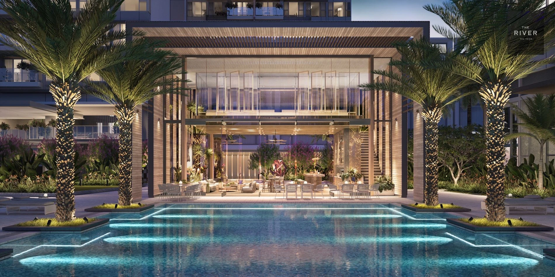Thiết kế nhà câu lạc bộ Clubhouse bằng kính tại dự án The River Thủ Thiêm