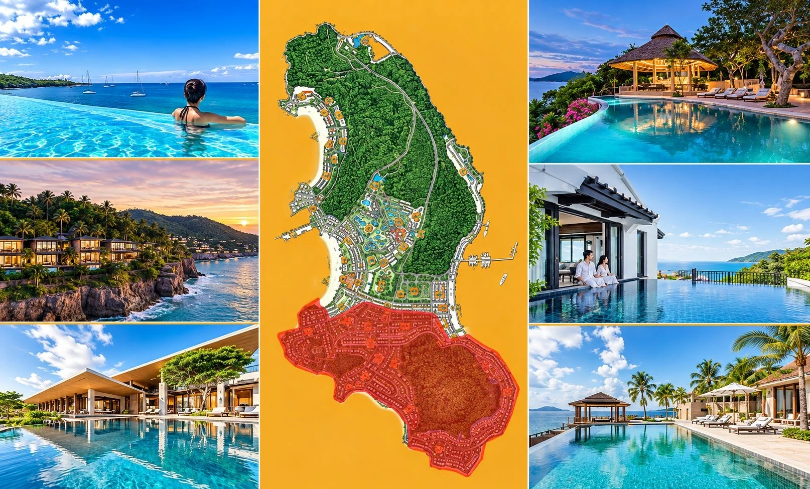 Mặt bằng phân khu Sun Retreat Village với các dãy biệt thự nghỉ dưỡng
