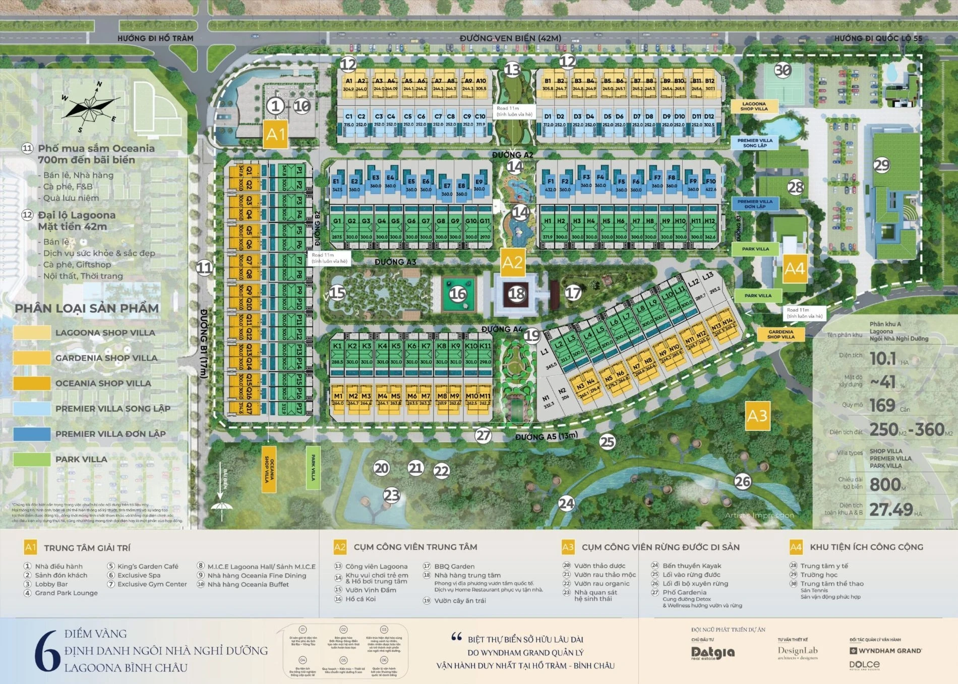 Bản đồ quy hoạch chi tiết 1/500 mặt bằng tổng thể Wyndham Grand Lagoona Bình Châu