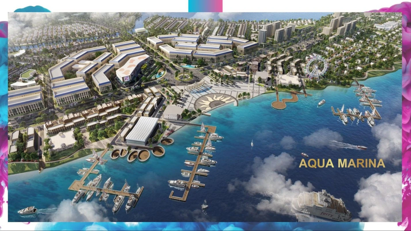 Toàn cảnh bến du thuyền Aqua Marina tiêu chuẩn 5 sao tại khu đô thị Aqua City
