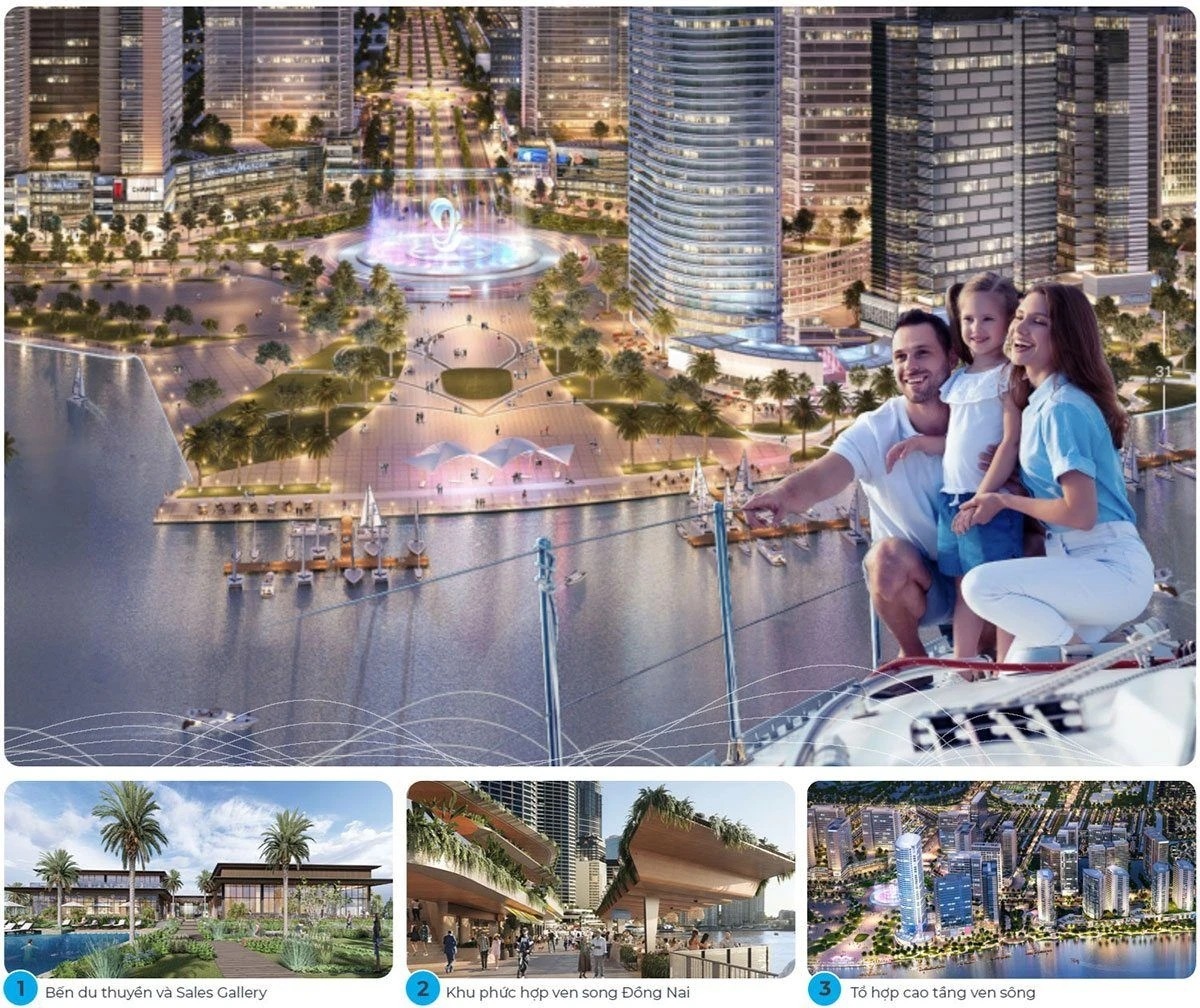 Bến du thuyền và quảng trường ven sông tại dự án Izumi City Nam Long