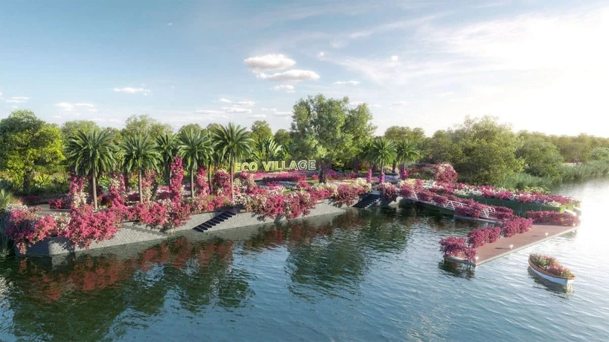 Bến thuyền ngập tràn hoa giấy tại dự án Eco Village Saigon River