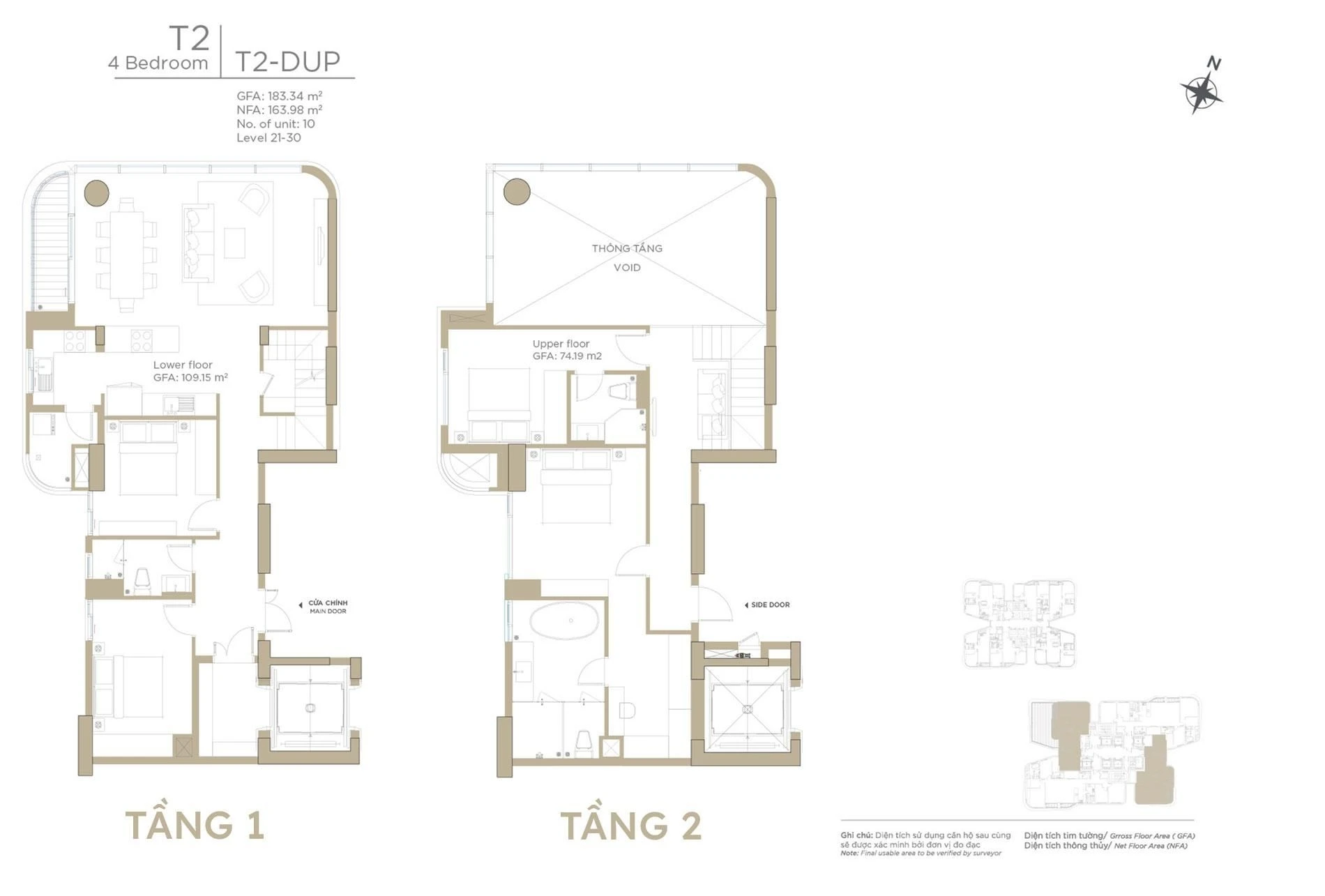 Bản vẽ layout căn hộ Duplex tháp T2 dự án Thủ Thiêm Zeit River